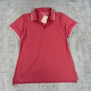 Peter Millar Shirt Women Large Red Betty Polo Short Sleeve UPF Golf Tennis NWT